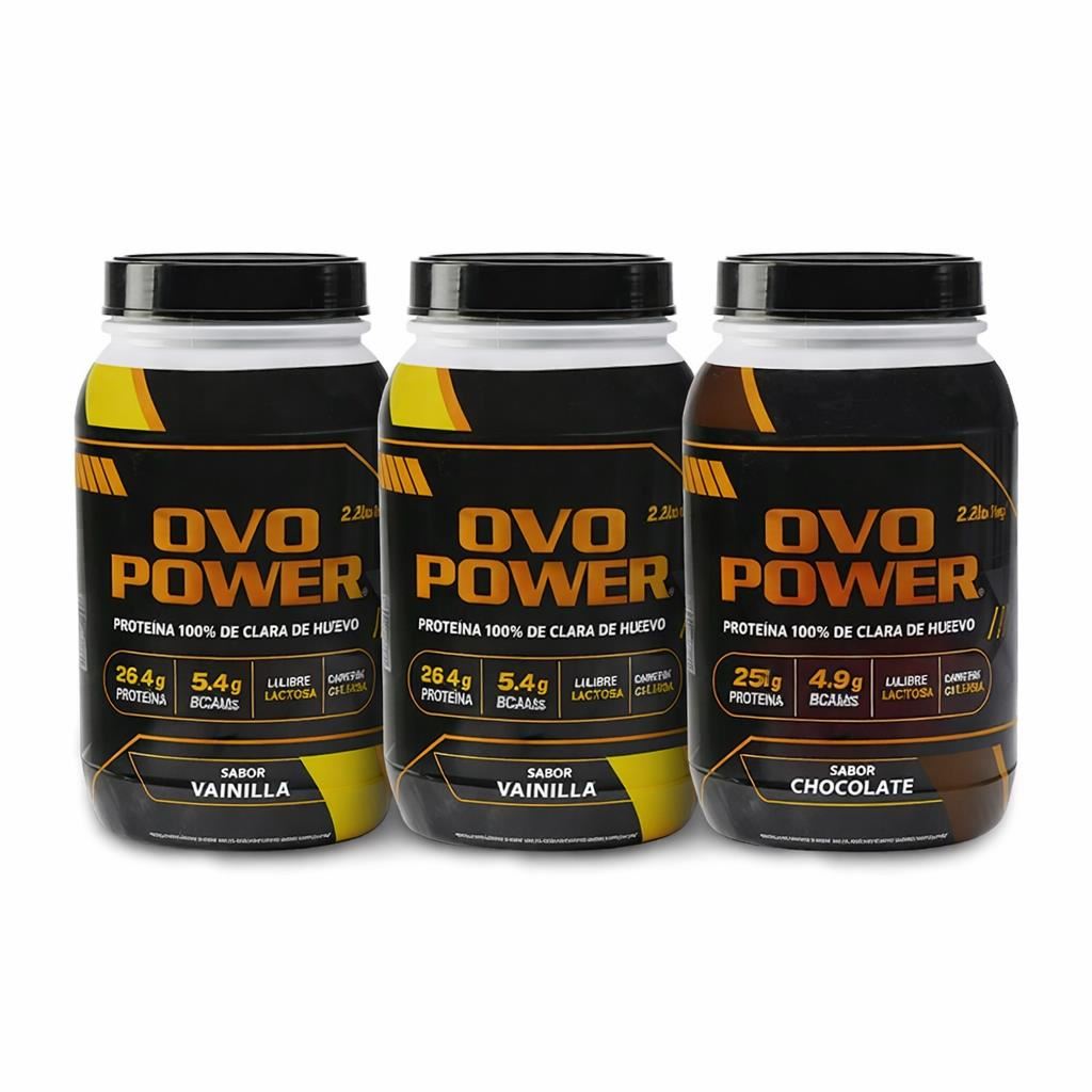 Ovopower - 2 Proteínas de Vainilla 1KG + 1 Proteína de Chocolate 1kg